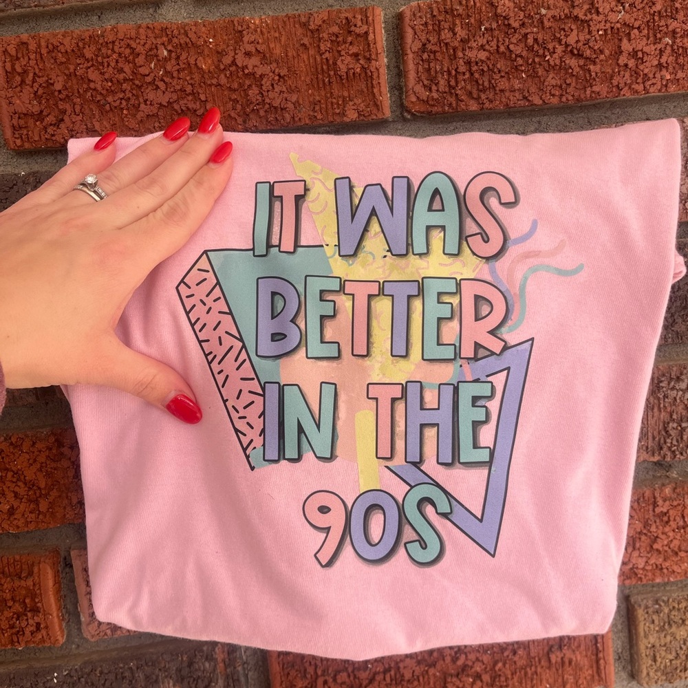 Pink 90s Graphic Tee